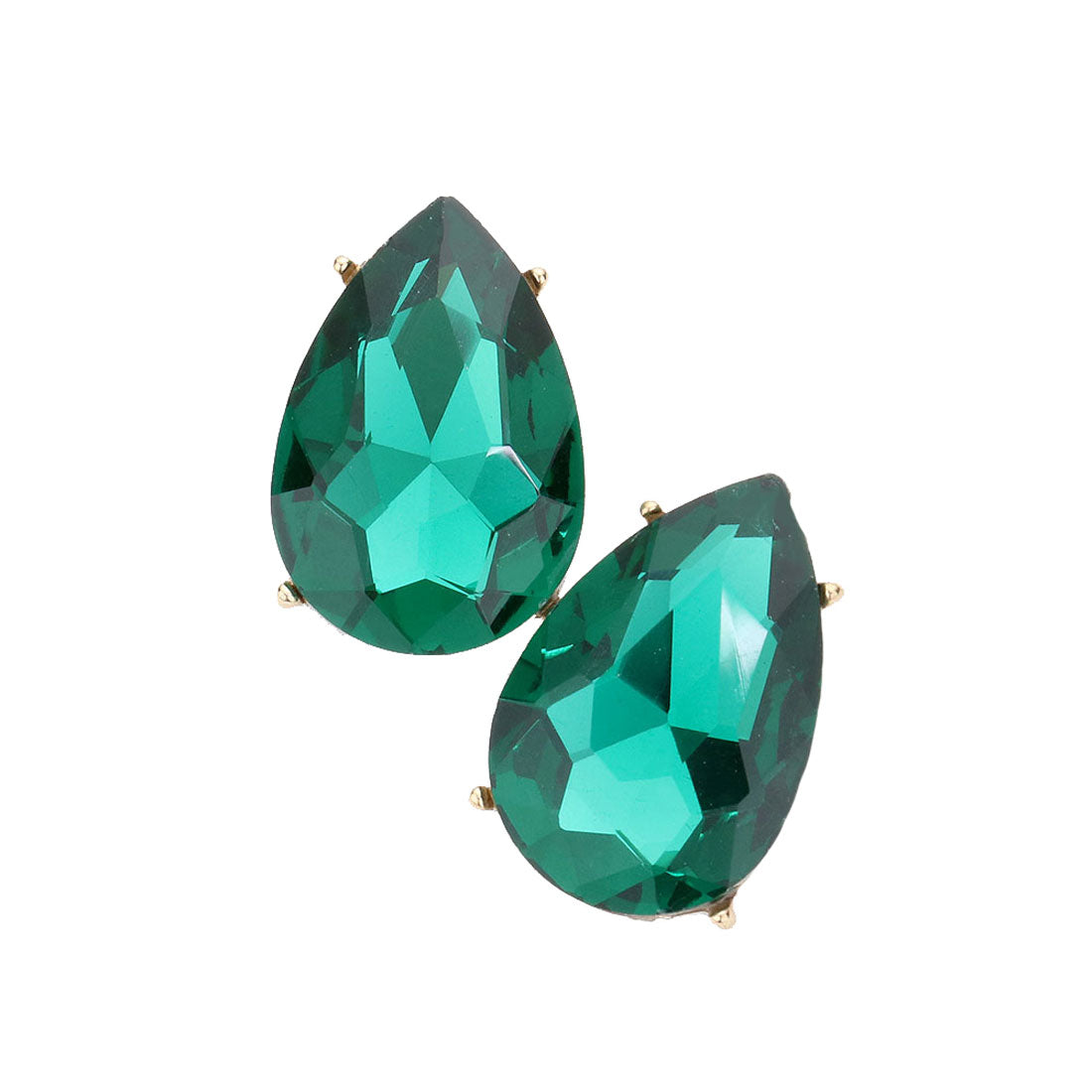 Emerald Post Back Teardrop Stone Evening Earrings. Beautifully crafted design adds a gorgeous glow to any outfit. Jewelry that fits your lifestyle! Perfect Birthday Gift, Anniversary Gift, Mother's Day Gift, Anniversary Gift, Graduation Gift, Prom Jewelry, Just Because Gift, Thank you Gift.