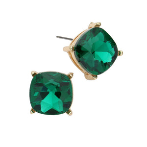 Emerald Square Stone Stud Earrings. Look like the ultimate fashionista with these Earrings! Add something special to your outfit this Valentine! Special It will be your new favorite accessory. Perfect Birthday Gift, Mother's Day Gift, Anniversary Gift, Graduation Gift, Prom Jewelry, Valentine's Day Gift, Thank you Gift.