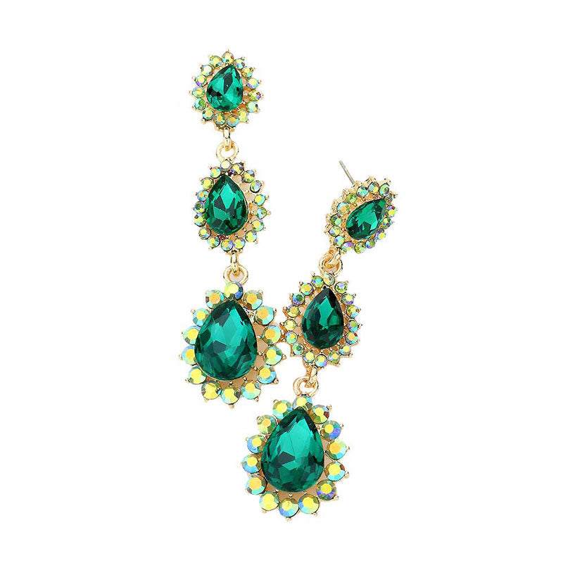 Emerald TearDrop Dangle Evening Earrings, Classic, Elegant Teardrop Dangle Earrings Special Occasion ideal for parties, weddings, graduation, prom, holidays, pair these evening earrings with any ensemble for a polished look. These earrings pair perfectly with any ensemble from business casual, to night out on the town or a black tie party. Also makes a great gift for a loved one or for yourself.