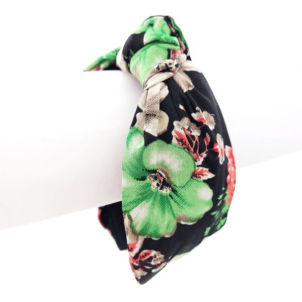 Multi Floral Flower Print Burnout Knot Multi Headband; push back your hair with this beautiful flower print knotted headband, elevate all your ensembles, casual or formal. Floral Print Collection makes a perfect Birthday Gift, Mother’s Day Gift, Prom, Graduation Gift, Thank you Gift