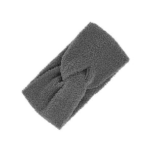 Fluffy Solid Gray Sherpa Fleece Earmuff Gray Sherpa Fleece Headband Ear Warmer, soft & fuzzy ear warmer will shield your ears from cold weather ensuring all day comfort, twisted headband creates a cozy, classic look, specially for those who don't like hats. Perfect Gift Birthday, Holiday, Christmas, Night Out, Walk to Work, etc