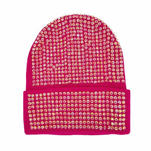 Fuchsia Bling Studded Beanie Hat, The beanie hat is made of soft, gentle, skin-friendly, and elastic fabric, which is very comfortable to wear. This exquisite design is embellished with shimmering Bling Studded for the ultimate glam look! It provides warmth to your head and ears, protects you from the wind, and becomes your ideal companion in spring, autumn and winter. Suitable for wearing for a variety of outdoor activities, such as shopping, hiking, biking, mountaineering, rock climbing, etc.