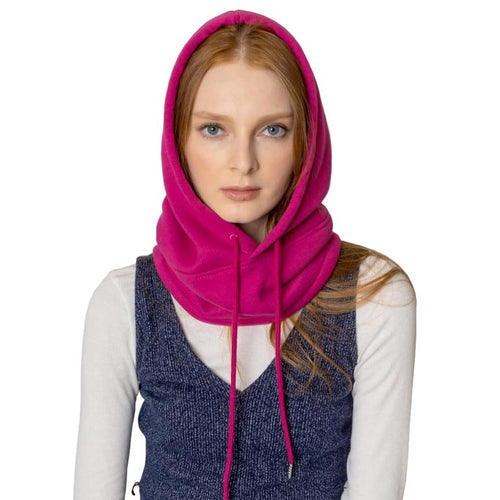 Sporty String Snood Hat - Fuchsia