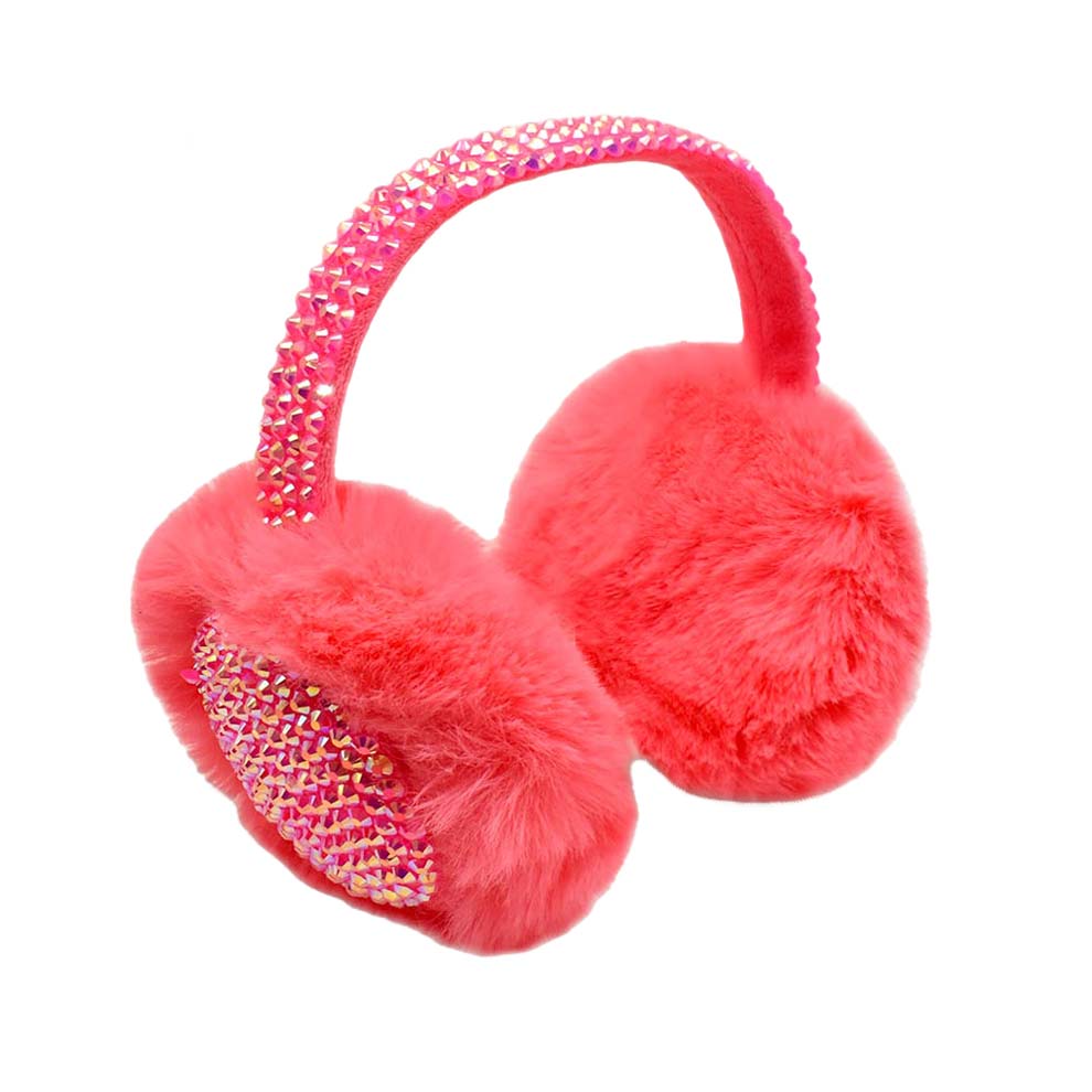 Fuchsia Studded Fluffy Plush Fur Foldable Earmuff, is soft & furry that will shield your ears from cold winter weather ensuring all-day comfort. The plush fur foldable design earmuff creates a cozy feel & gives you a trendy look. It's both comfy and fashionable. These are so soft and toasty that you’ll want to wear them everywhere, especially while running out of the door in the cold weather in the mood.