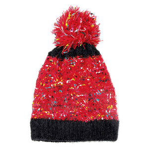 Trish Fuzzy Multi Color Sprinkles Pom Pom Beanie Hat