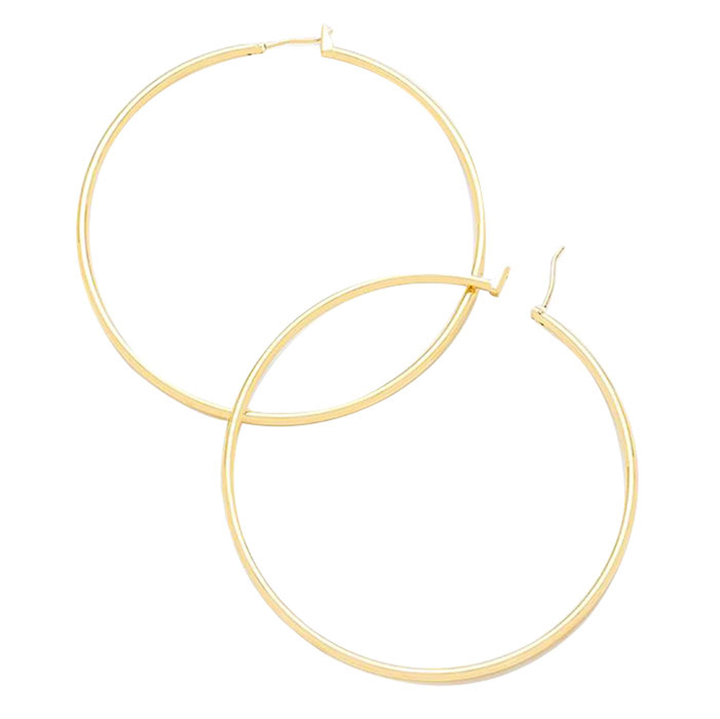 Gold 14K Gold Filled Metal Hoop Pin Catch Earrings, put on a pop of color to complete your ensemble. Beautifully crafted design adds a gorgeous glow to any outfit Perfect for adding just the right amount of shimmer & shine . Perfect for Birthday Gift, Valentine's Day Gift, Anniversary Gift, Mother's Day Gift.