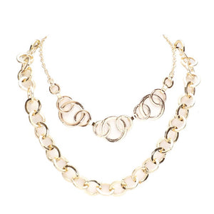 Gold 2PCS Open Metal Detail Circle Link Accent Layered Adjustable Necklaces, delicately adds a touch of nature-inspired beauty to your look. Coordinates with any ensemble, the perfect addition to every outfit. Perfect Birthday Gift, Mother's Day Gift, Anniversary Gift, Thank you Gift, Just Because Gift, Easter, Fun Occasion