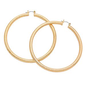 Gold 3 Inches 14 K Gold Filled Metal Hoop Pin Catch Earrings. Spring is right around the corner, get ready with these Dangle Pin Catch earrings, add a pop of color to your ensemble. Perfect Birthday Gift, Anniversary Gift, Loved One Gift, Mother's Day Gift, Anniversary Gift, Graduation Gift for the women in your life.