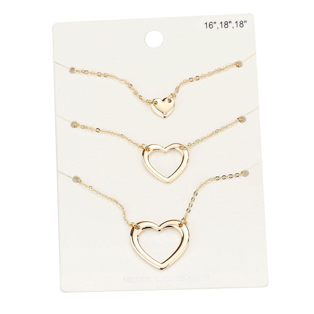 Multi 3PCS - Metal Heart Pendant Necklaces, Get ready with these Pendant Necklace, put on a pop of color to complete your ensemble. Perfect for adding just the right amount of shimmer & shine and a touch of class to special events. Perfect Birthday Gift, Anniversary Gift, Mother's Day Gift, Valentine's Day Gift.