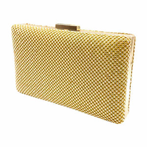 Gold Bling Clutch Evening Crossbody Bag, is beautifully designed and fit for all occasions & places. Perfect for makeup, money, credit cards, keys or coins, and many more things. This crossbody bag feature contains a detachable shoulder chain and clasp closure that makes your life easier and trendier.