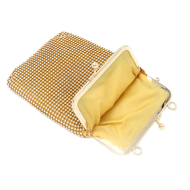 Gold Bling Evening Crossbody Bag. Look like the ultimate fashionista with these Crossbody bags! Add something special to your outfit! This fashionable bag will be your new favorite accessory. Perfect Birthday Gift, Anniversary Gift, Mother's Day Gift, Graduation Gift, Valentine's Day 