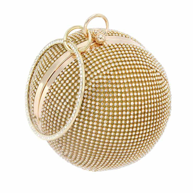 Gold Bling Round Ball Evening Tote Crossbody Bag, is beautifully designed and fit for all occasions & places. Show your trendy side with this awesome tote crossbody bag. Versatile enough for carrying straight through the week, perfectly lightweight to carry around all day on special occasions. Perfect for makeup, money, credit cards, keys or coins, and many more things. This bling crossbody bag features a detachable shoulder chain and clasp closure that makes your life easier and trendier.