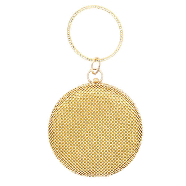 Gold Bling Round Evening Tote Crossbody Bag. Show your trendy side with this awesome bag. Have fun and look stylish. Versatile enough for carrying straight through the week, lightweight to carry around all day. Perfect Birthday Gift, Anniversary Gift, Mother's Day Gift, Graduation Gift, Valentine's Day Gift.