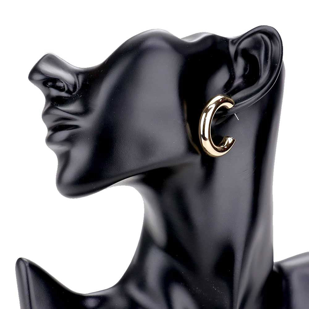 Gold Bold Metal Half Hoop Earrings. Spring is right around the corner, get ready with these hoop earrings, add a pop of color to your ensemble. Beautifully crafted design adds a gorgeous glow to any outfit. Jewelry that fits your lifestyle! They are great for everyday, a night on the town, weddings, wedding guests, bridal showers, bachelorettes, mom, birthday gifts, Christmas gift and more! the perfect statement for any occasion or outfit! 