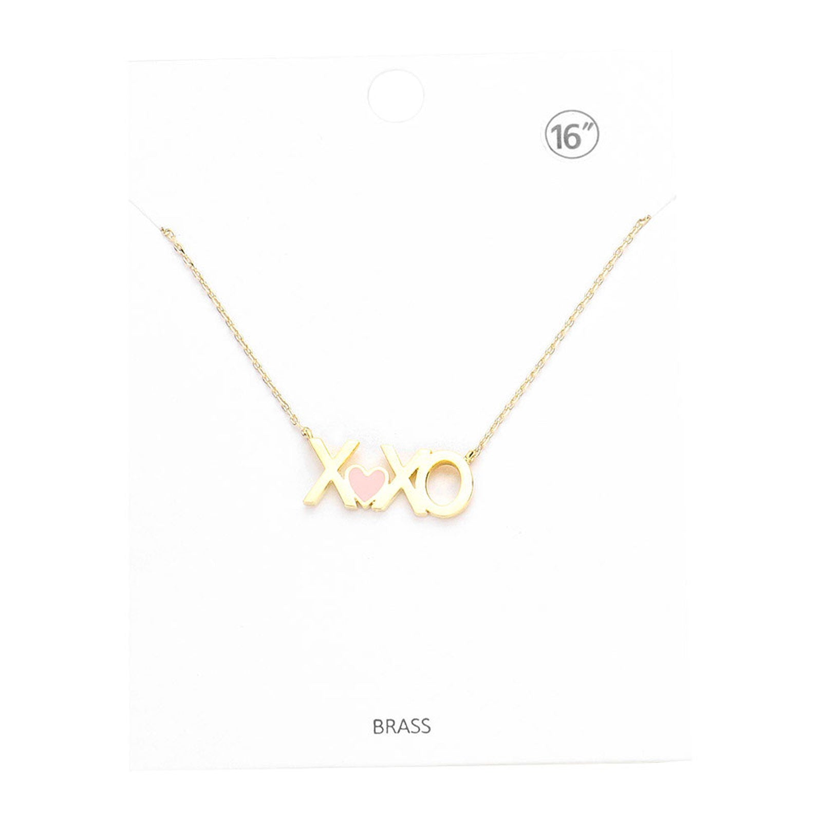 Gold Brass Metal Xoxo Message Pendant Necklace, Get ready with these Pendant Necklace, put on a pop of color to complete your ensemble. Perfect for adding just the right amount of shimmer & shine and a touch of class to special events. Perfect Birthday Gift, Valentine's Gift, Anniversary Gift, Mother's Day Gift.