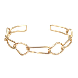 Gold Solid Metal Link Open Brass Cuff Bracelet, Look like the ultimate fashionista with these Bracelets! Add something special to your outfit this Valentine! Special It will be your new favorite accessory. Perfect Birthday Gift, Mother's Day Gift, Anniversary Gift, Graduation Gift, Valentine's Day Gift, Thank you Gift.