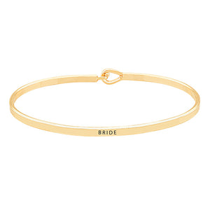 Gold Bride Thin Metal Hook Bracelet, is an awesome gift idea for the bride to make her surprised with this beautiful message Bracelet. Perfect choice for the wedding, reception, anniversary, thank you, special occasion, bachelorette Party and wedding shower, etc. to have a unique and beautiful look with the wedding or special outfit. 