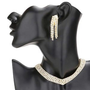 Gold Bubble Crystal Choker Necklace & Clip Earring Set, these gorgeous crystal jewelry sets will show your class on any special occasion. The elegance of this crystal necklace goes unmatched, great for wearing at a party! Perfect for adding just the right amount of shimmer & shine and a touch of class everywhere. 