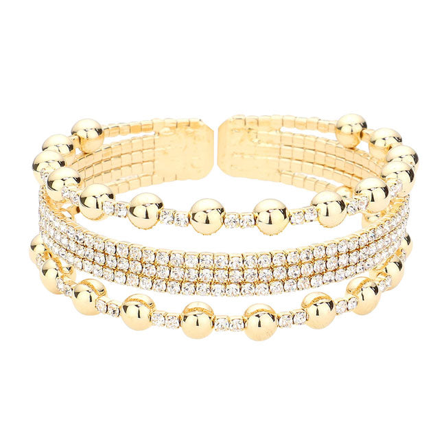 Gold Bubble Split Rhinestone Cuff Evening Bracelet. Stunning Evening bracelet is sure to get you noticed, adds a gorgeous glow to any outfit. These rhinestone cuff bracelet perfect for a night out on the town or a black tie party, ideal for Special Occasion, Prom or an Evening out. Awesome gift for birthday, Anniversary, Valentine’s Day or any special occasion, Thank you Gift.
