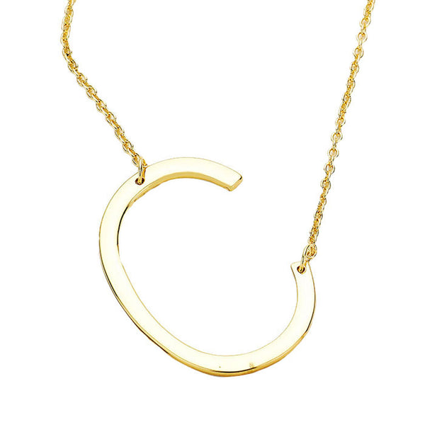 Gold C Monogram Metal Pendant Necklace. Beautifully crafted design adds a gorgeous glow to any outfit. Jewelry that fits your lifestyle! Perfect Birthday Gift, Anniversary Gift, Mother's Day Gift, Anniversary Gift, Graduation Gift, Prom Jewelry, Just Because Gift, Thank you Gift.