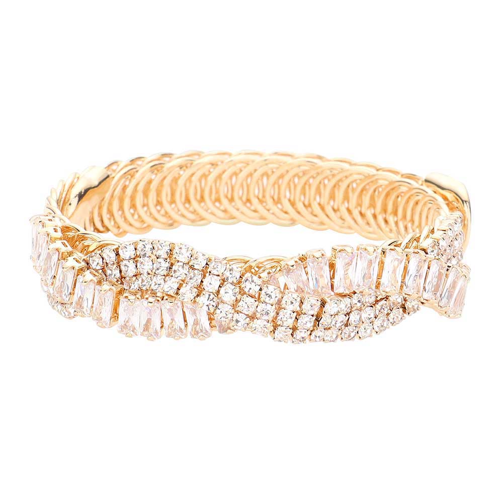Gold CZ Stone Pave Evening Bracelet. These gorgeous Stone pieces will show your class in any special occasion. The elegance of these Stone goes unmatched, great for wearing at a party! Perfect jewelry to enhance your look. Awesome gift for birthday, Anniversary, Valentine’s Day or any special occasion.