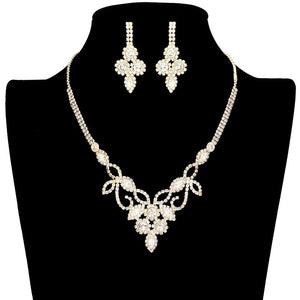 Gold CZ Stone Pave Flower Necklace. Get ready with these beautiful statement pave necklace, will bring a lovely put on a pop of color to your look. Bright enhancement and floral design will coordinate with any ensemble from business casual to wear. The beautiful combination of Flower themed necklace are the perfect gift for the women in your lives who love flower.