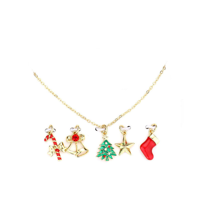 Gold Candy Cane Jingle Bell Christmas Tree Star Socks Interchangeable Pendant Necklace, just the right amount of shimmer & shine adding holiday cheer to your outfit. Perfect December Birthday Gift, Christmas Gift, Regalo Navidad, Regalo Cumpleanos, Stocking Stuffer, Secret Santa, Holiday Parties, Intercambio de Regalos