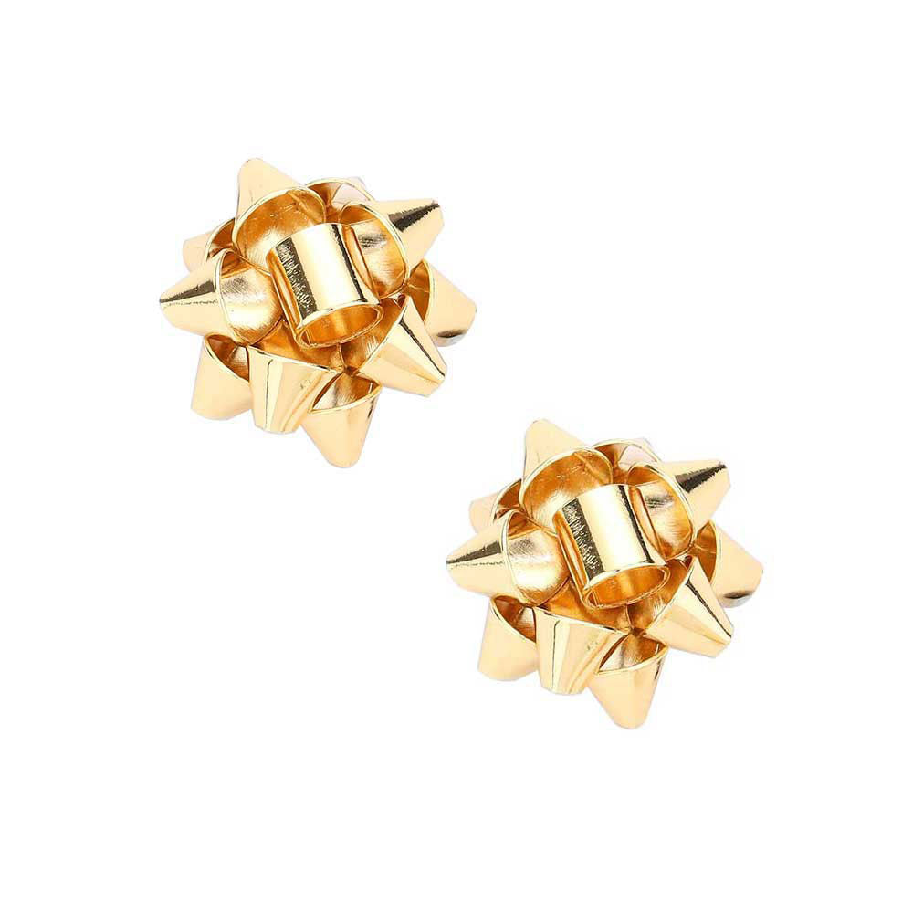 Gold Christmas Gift Bow Stud Earrings, wear over your favorite tops and dresses this season! A timeless treasure designed to add a gorgeous stylish glow to any outfit style. Show mom how much she is appreciated & loved This piece is versatile and goes with practically anything! Fabulous Christmas Gift, Birthday Gift, Mother's Day, Loved one or Just Because!