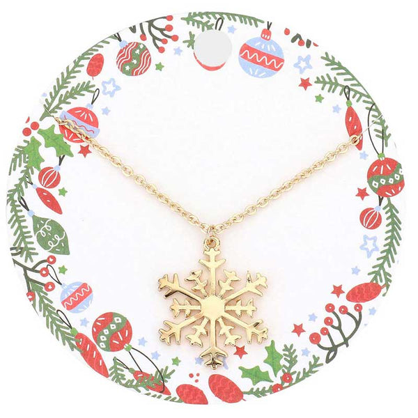 Gold Christmas Metal Snowflake Pendant Necklace, Beautiful snowflake pendant, get ready with these Pendant Necklace. Love token of your appreciation, this snowflake necklaces matches your Christmas outfit. It symbolizes that people can live happily and peacefully, just like snowflakes. This stylish necklace; It is a perfect option for special occasions as a birthday gift, Valentine's Day gift or as a gift to mothers.