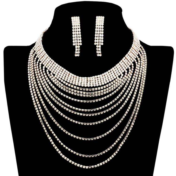 Silver Crystal Rhinestone Multi Layered Evening Choker Necklace, Get ready with this evening choker necklace and put on a pop of shine to complete your ensemble. These classy necklaces are perfect for parties, Weddings, and Evenings. Awesome gift for a birthday, Anniversary, Valentine’s Day, or any special occasion.