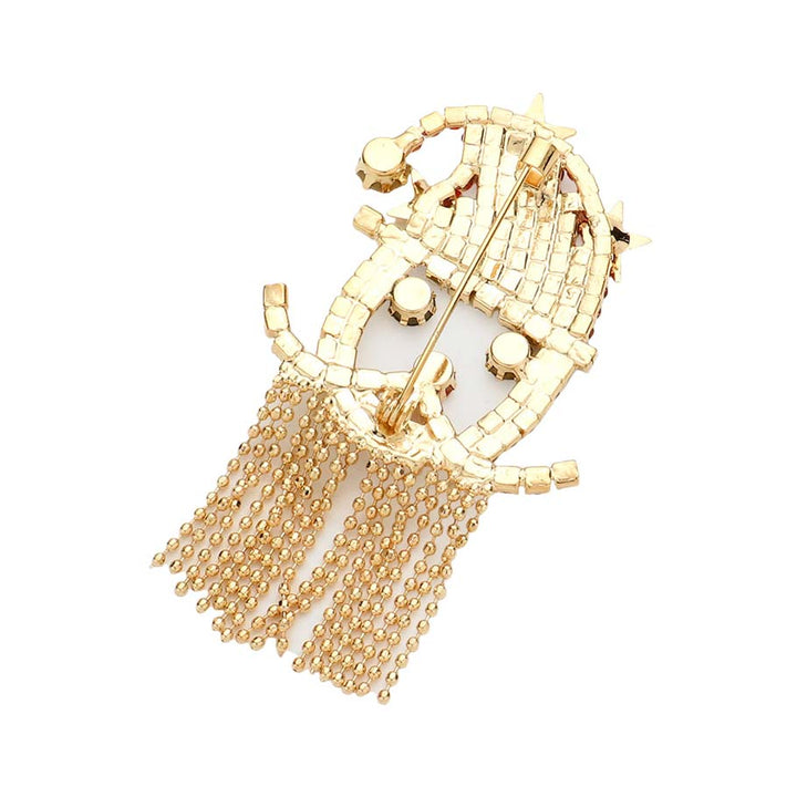 Gold Crystal Santa Claus Fringe Beard Pin Brooch, drag the best attention to you at the Christmas party & make you stand out with this beautiful Santa Clause Beard Pin Brooch. This Christmas-themed Brooch is perfect to show off your trendy choice. It fits your lifestyle with seasonal perfection & makes you more confident.