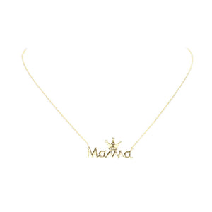 Gold Dipped Metal Crown MAMA Message Pendant Necklace, Make your Mom feel special with this gorgeous Dipped Crown Pendant Necklace gift! Her heart will swell with joy! This piece is versatile and goes with practically anything! This Crown MAMA Pendant Necklace is perfect Mother's Day gift for all the special women in your life, be it mother, wife, sister or daughter.