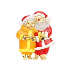 Gold Enamel Santa Claus Pin Brooch, a combination of beautiful colors makes this Christmas-themed Crystal Santa Claus Pin Brooch awesome to show off your trendy choice this Christmas. Beautifully crafted designed jewelry that fits your lifestyle with seasonal perfection. Complete your costume & make yourself more confident!