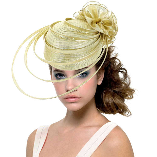 Sombrero elegante de tela con cordón elástico en punta - Oro