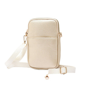 Gold Faux Leather Rectangle Crossbody Bag, This high-quality faux leather fashion crossbody features one front slip pocket and one inside slip pocket, and secured zipper closure at the top, this bag will be your new go-to! These beautiful and trendy Crossbody bag have adjustable and detachable hand straps that make your life more comfortable. This Simple fashion design crossbody bag for women keep your hands free while shopping, dating, traveling, and in outdoor sport. 