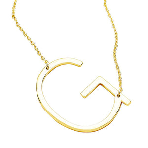 Gold G Monogram Metal Pendant Necklace. Beautifully crafted design adds a gorgeous glow to any outfit. Jewelry that fits your lifestyle! Perfect Birthday Gift, Anniversary Gift, Mother's Day Gift