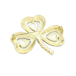 Gold Green Lacquered Clover Brooch, gives your outfit the extra boost it needs this season. The luck of the Irish will work magically everywhere while wearing this clover brooch. Mardi Gras, tours, parties, the new year, parties, etc. Stay unique & beautiful! Great gift idea for your Loving One. Enjoy the moments! 