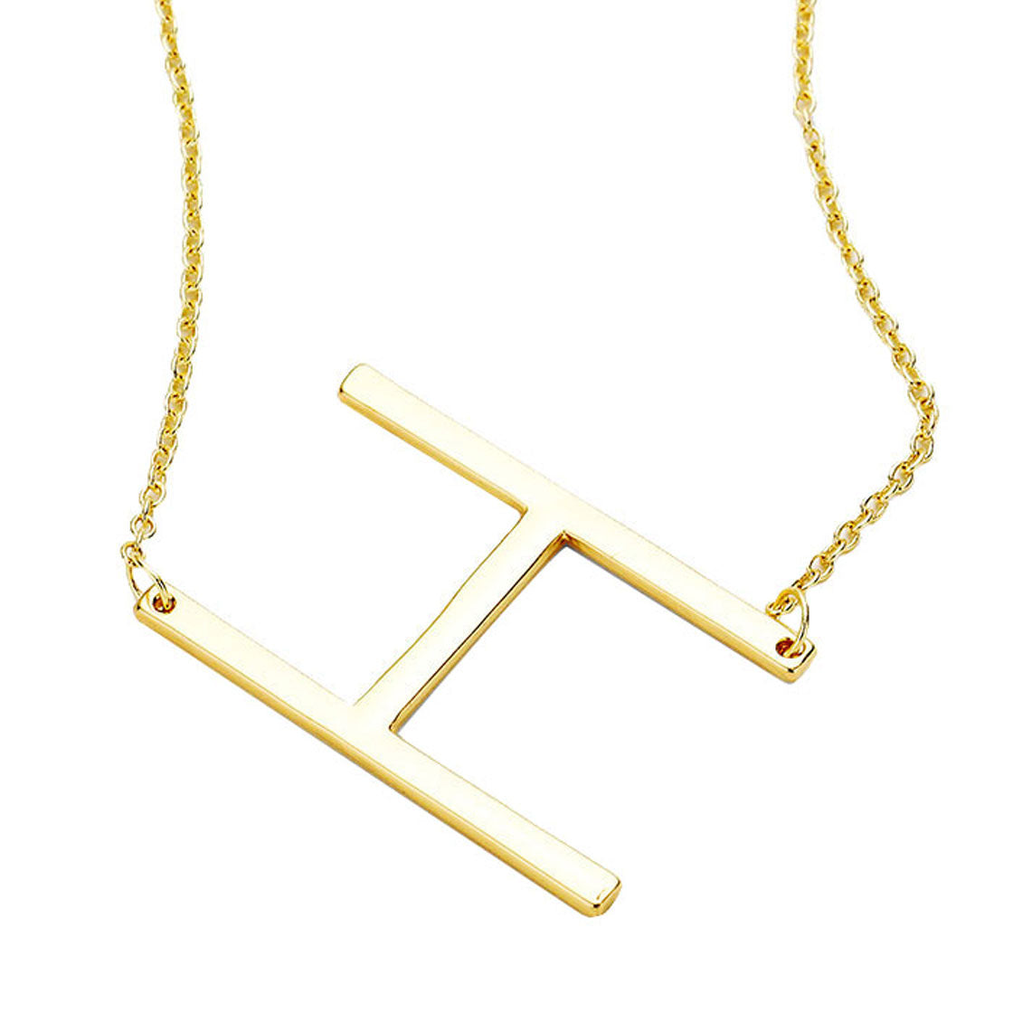 Gold H Monogram Metal Pendant Necklace. Beautifully crafted design adds a gorgeous glow to any outfit. Jewelry that fits your lifestyle! Perfect Birthday Gift, Anniversary Gift, Mother's Day Gift, Anniversary Gift, Graduation Gift, Prom Jewelry, Just Because Gift, Thank you Gift.