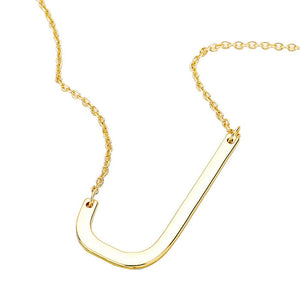 Gold J Monogram Metal Pendant Necklace. Beautifully crafted design adds a gorgeous glow to any outfit. Jewelry that fits your lifestyle! Perfect Birthday Gift, Anniversary Gift, Mother's Day Gift, Anniversary Gift, Graduation Gift, Prom Jewelry, Just Because Gift, Thank you Gift.