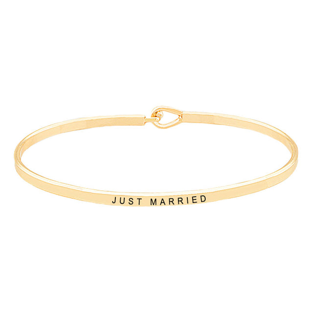 Gold Just Married Thin Metal Hook Bracelet. Look like the ultimate fashionista with these Bracelet! Add something special to your outfit this season! special It will be your new favorite accessory. Perfect Birthday Gift, Anniversary Gift, Mother's Day Gift, Graduation Gift, Valentine's Day Gift.