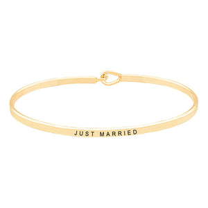 Gold Just Married Thin Metal Hook Bracelet. Look like the ultimate fashionista with these Bracelet! Add something special to your outfit this season! special It will be your new favorite accessory. Perfect Birthday Gift, Anniversary Gift, Mother's Day Gift, Graduation Gift, Valentine's Day Gift.