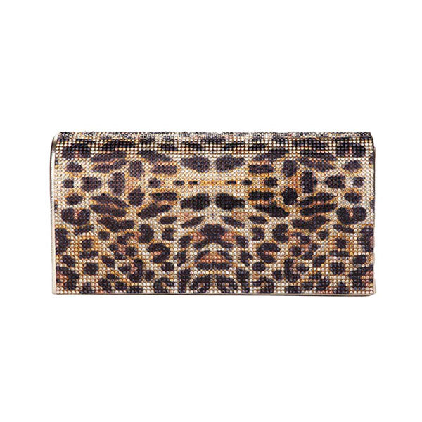 Gold Leopard Patterned Bling Evening Clutch Crossbody Bag. Be the ultimate fashionista carrying this trendy crossbody clutch bag! great for when you need something small to carry or drop in your bag. perfect for the festive season, embrace the animal themed spirit with these bag, these pretty  gift Crossbody Bags are sure to bring a smile to your face.