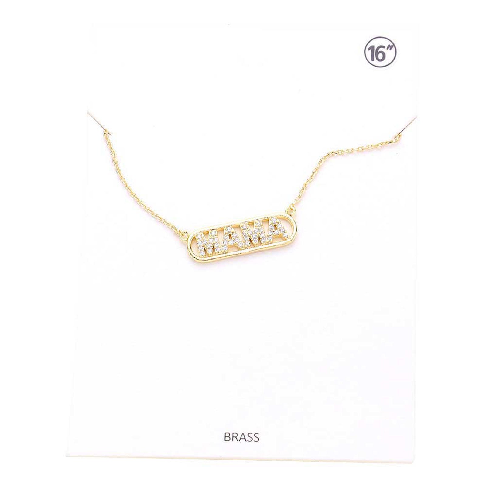 Gold MAMA Brass Metal Rhinestone Embellished Message Pendant Necklace. Make a statement with these message Necklace, very easy to put on, take off and so comfortable for daily wear. Pair these with tee and jeans and you are good to go. It will be your new favorite go-to accessory. Perfect Birthday gift, friendship day, Mother's Day, Graduation Gift.