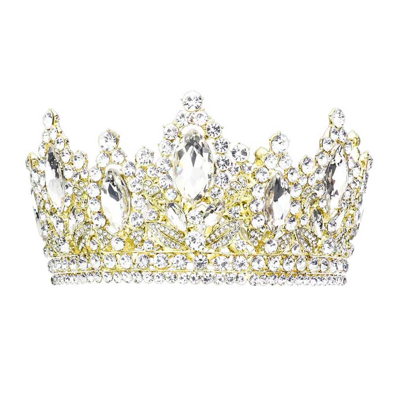 Marquise Accented Pageant Stone Crown Tiara – Madeline Love display picture 2