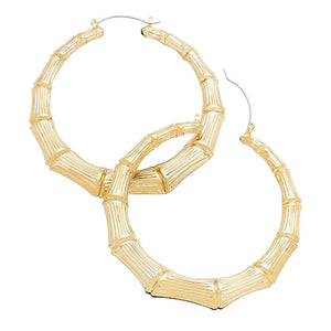 Gold Metal Bamboo Hoop Pin Catch Earrings, put on a pop of color to complete your ensemble. Beautifully crafted design adds a gorgeous glow to any outfit. Perfect for adding just the right amount of shimmer & shine. Perfect for Birthday Gift, Anniversary Gift, Mother's Day Gift, Graduation Gift, Valentine's Day Gift.