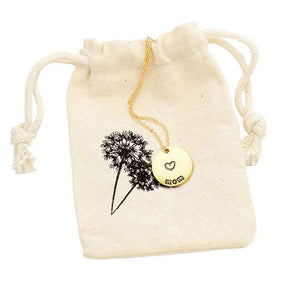 Gold Mom Metal Disc Pendant Necklace Gift Bag Set. Keep your jewelry organized and safe. It Provides perfect storage and great for travel or home use. These mother themed necklace gift bag set decorates your gifts, party favors nicely at festival events and celebration like Halloween, Christmas, Thanksgiving, Valentine's Day, anniversaries, wedding, bridal shower baby shower party, graduation.