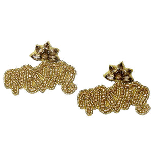 Gold Mom Seed Beaded Earrings, enhance your attire with these beautiful seed-beaded earrings to show off your fun trendsetting style. Can be worn with any daily wear such as shirts, dresses, T-shirts, etc. These mom earrings will garner compliments all day long. Whether day or night, on vacation, or whether you're wearing a dress or a coat, these earrings will make you look more glamorous and beautiful.