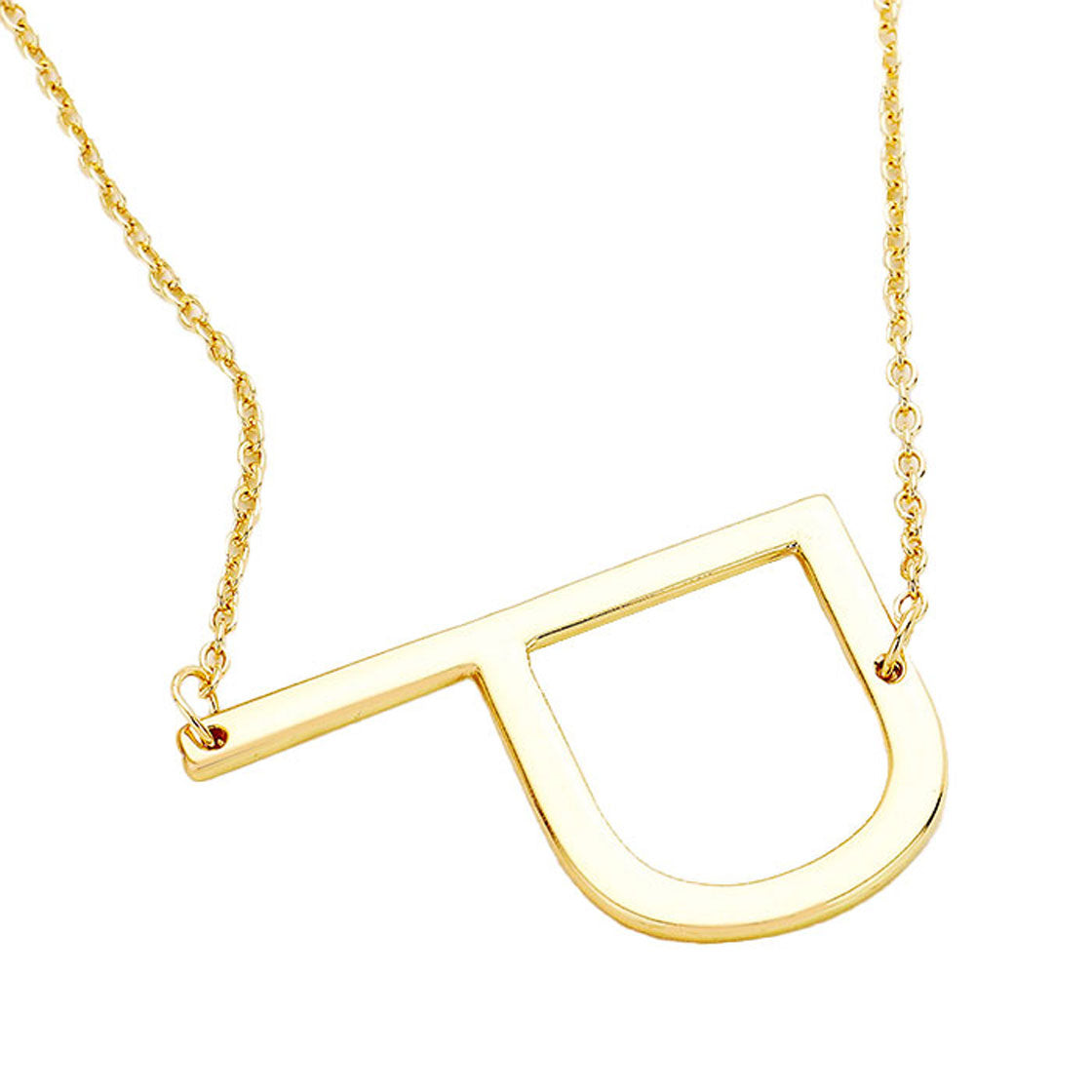 Gold Monogram Metal Pendant Necklace. Beautifully crafted design adds a gorgeous glow to any outfit. Jewelry that fits your lifestyle! Perfect Birthday Gift, Anniversary Gift, Mother's Day Gift, Anniversary Gift, Graduation Gift, Prom Jewelry, Just Because Gift, Thank you Gift.