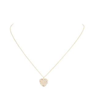 Gold Multi Stone Embellished Brass Metal Heart Pendant Necklace, Get ready with these Pendant Necklace, put on a pop of color to complete your ensemble. Perfect for adding just the right amount of shimmer & shine and a touch of class to special events. Perfect Birthday Gift, Anniversary Gift, Mother's Day Gift, Valentine's Day Gift.