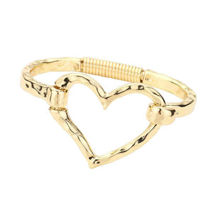 Gold Open Metal Heart Hook Bracelet. These Metal  bracelets are easy to put on, take off and so comfortable for daily wear. Pair these with tee and jeans and you are good to go. It will be your new favourite go-to accessory. Perfect Birthday gift, friendship day, Mother's Day, Graduation Gift or any other Special occasion.